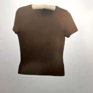 MAX MARA WEEKEND Shirt sleeves round neck Kaki cotton T-Shirt Size L